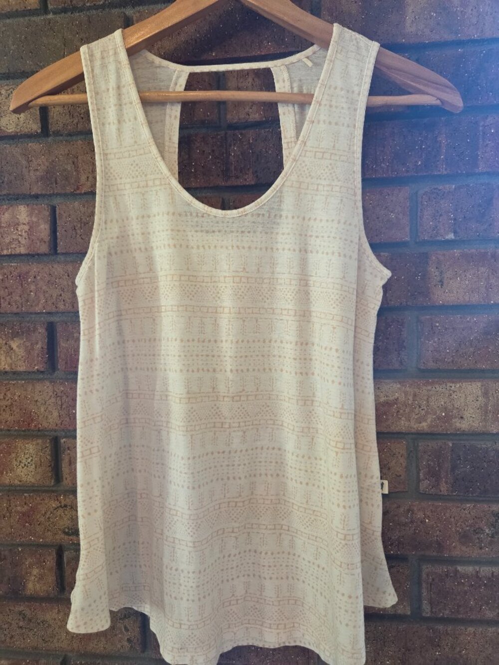 Toad&Co Tan and White Patterned Tank Women's Size XS